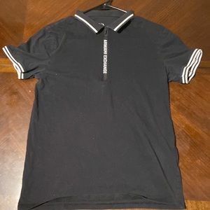 Armani Exchange Black Polo Tee
